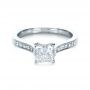 Platinum Platinum Princess Cut Diamond Engagement Ring - Flat View -  1381 - Thumbnail