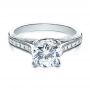 14k White Gold 14k White Gold Princess Cut Diamond Engagement Ring - Flat View -  195 - Thumbnail