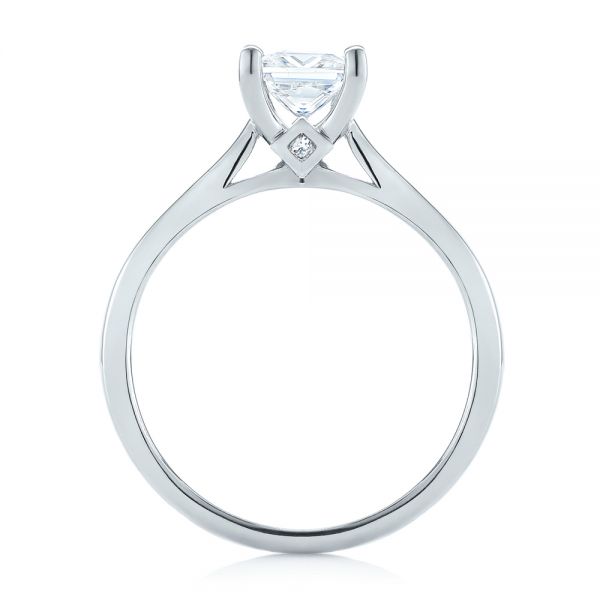 14k White Gold Princess Cut Diamond Engagement Ring - Front View - 104091