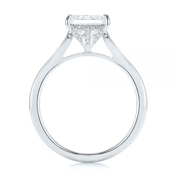 14k White Gold 14k White Gold Princess Cut Diamond Engagement Ring - Front View -  105124