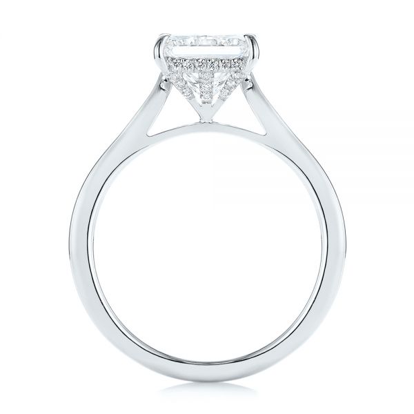 14k White Gold 14k White Gold Princess Cut Diamond Engagement Ring - Front View -  105124