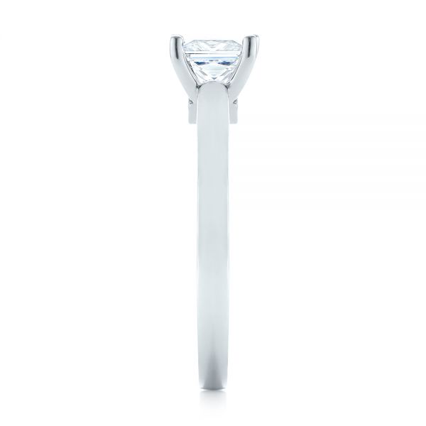 14k White Gold Princess Cut Diamond Engagement Ring - Side View - 104091
