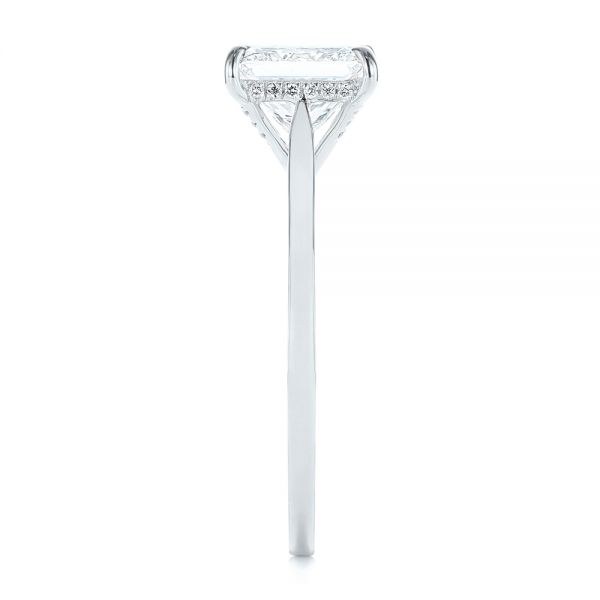 18k White Gold 18k White Gold Princess Cut Diamond Engagement Ring - Side View -  105124