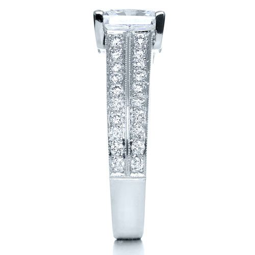 Platinum Platinum Princess Cut Diamond Engagement Ring - Side View - 212