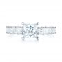 18k White Gold Princess Cut Diamond Engagement Ring - Top View -  103082 - Thumbnail