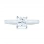 14k White Gold Princess Cut Diamond Engagement Ring - Top View -  104091 - Thumbnail