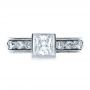  Platinum Platinum Princess Cut Diamond Engagement Ring - Top View -  1288 - Thumbnail