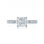 14k White Gold Princess Cut Diamond Engagement Ring - Top View -  1381 - Thumbnail