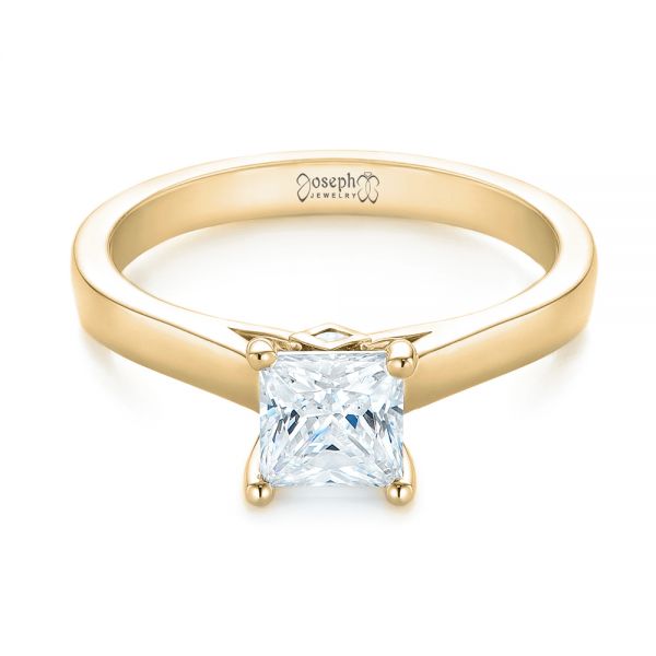 14k Yellow Gold 14k Yellow Gold Princess Cut Diamond Engagement Ring - Flat View -  104091