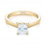 18k Yellow Gold 18k Yellow Gold Princess Cut Diamond Engagement Ring - Flat View -  104091 - Thumbnail