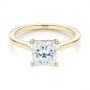 18k Yellow Gold 18k Yellow Gold Princess Cut Diamond Engagement Ring - Flat View -  105124 - Thumbnail