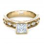 14k Yellow Gold 14k Yellow Gold Princess Cut Diamond Engagement Ring - Flat View -  1288 - Thumbnail