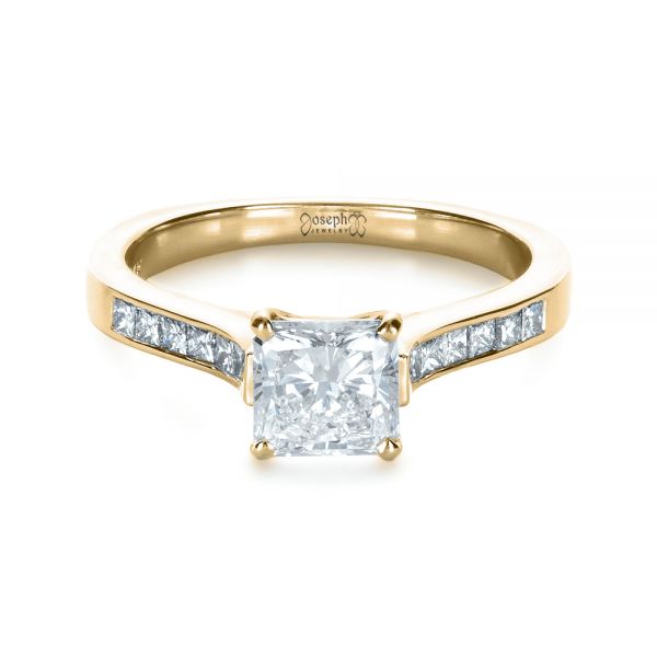 14k Yellow Gold 14k Yellow Gold Princess Cut Diamond Engagement Ring - Flat View -  1381