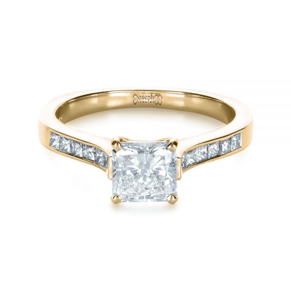 14k Yellow Gold 14k Yellow Gold Princess Cut Diamond Engagement Ring - Flat View - 1381