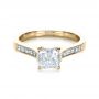 18k Yellow Gold 18k Yellow Gold Princess Cut Diamond Engagement Ring - Flat View -  1381 - Thumbnail