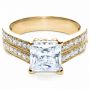 18k Yellow Gold 18k Yellow Gold Princess Cut Diamond Engagement Ring - Flat View -  212 - Thumbnail