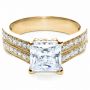 18k Yellow Gold 18k Yellow Gold Princess Cut Diamond Engagement Ring - Flat View -  212 - Thumbnail