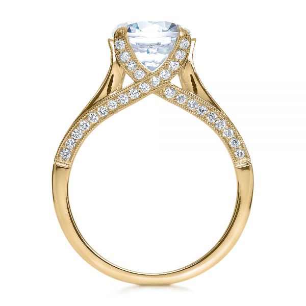 14k Yellow Gold 14k Yellow Gold Princess Cut Diamond Engagement Ring - Front View -  195