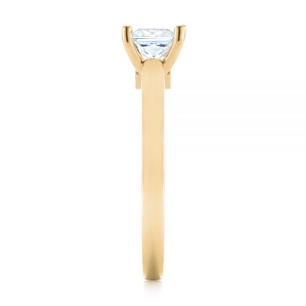 18k Yellow Gold 18k Yellow Gold Princess Cut Diamond Engagement Ring - Side View -  104091