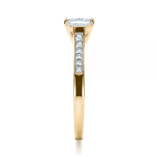 14k Yellow Gold 14k Yellow Gold Princess Cut Diamond Engagement Ring - Side View - 1381