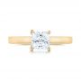 18k Yellow Gold 18k Yellow Gold Princess Cut Diamond Engagement Ring - Top View -  104091 - Thumbnail