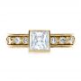14k Yellow Gold 14k Yellow Gold Princess Cut Diamond Engagement Ring - Top View -  1288 - Thumbnail