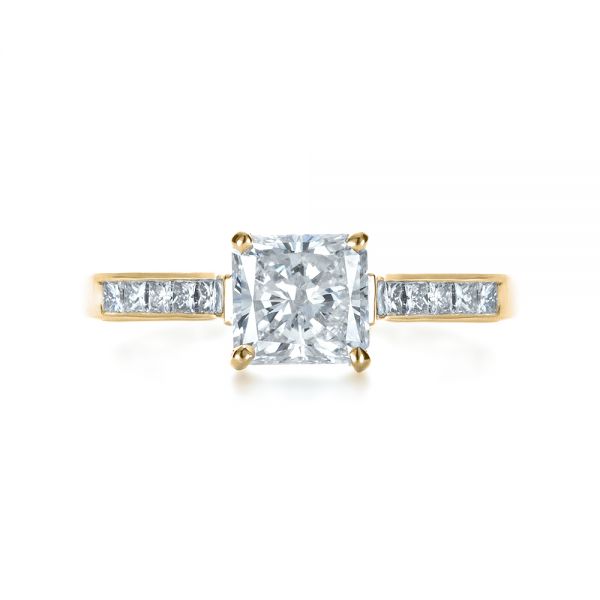 14k Yellow Gold 14k Yellow Gold Princess Cut Diamond Engagement Ring - Top View -  1381