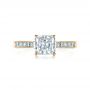 18k Yellow Gold 18k Yellow Gold Princess Cut Diamond Engagement Ring - Top View -  1381 - Thumbnail