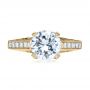 18k Yellow Gold 18k Yellow Gold Princess Cut Diamond Engagement Ring - Top View -  195 - Thumbnail