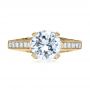 18k Yellow Gold 18k Yellow Gold Princess Cut Diamond Engagement Ring - Top View -  195 - Thumbnail