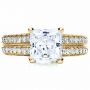 18k Yellow Gold 18k Yellow Gold Princess Cut Diamond Engagement Ring - Top View -  212 - Thumbnail