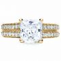 18k Yellow Gold 18k Yellow Gold Princess Cut Diamond Engagement Ring - Top View -  212 - Thumbnail