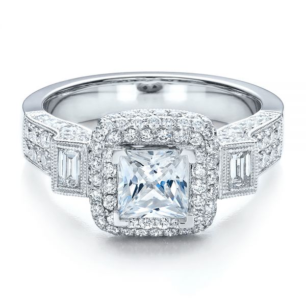 Princess Cut Diamond Halo Engagement Ring - Vanna K #100048 - Seattle ...