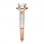 14k Rose Gold 14k Rose Gold Princess Cut Halo Diamond Engagement Ring - Vanna K - Side View -  1313 - Thumbnail