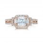 14k Rose Gold 14k Rose Gold Princess Cut Halo Diamond Engagement Ring - Vanna K - Top View -  1313 - Thumbnail