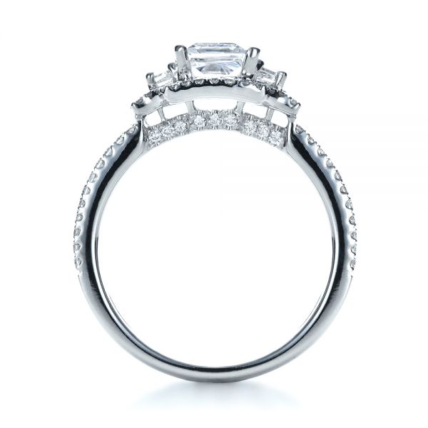 14k White Gold 14k White Gold Princess Cut Halo Diamond Engagement Ring - Vanna K - Front View -  1313