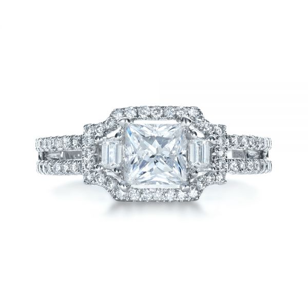 Princess Cut Halo Diamond Engagement Ring - Vanna K #1313 - Seattle ...