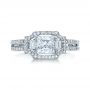 18k White Gold Princess Cut Halo Diamond Engagement Ring - Vanna K - Top View -  1313 - Thumbnail