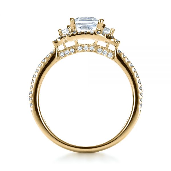 14k Yellow Gold 14k Yellow Gold Princess Cut Halo Diamond Engagement Ring - Vanna K - Front View -  1313