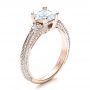 18k Rose Gold 18k Rose Gold Princess Cut Pave Engagement Ring - Three-Quarter View -  1467 - Thumbnail