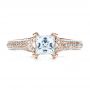 14k Rose Gold 14k Rose Gold Princess Cut Pave Engagement Ring - Top View -  1467 - Thumbnail