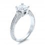 14k White Gold 14k White Gold Princess Cut Pave Engagement Ring - Three-Quarter View -  1467 - Thumbnail