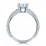 18k White Gold Princess Cut Pave Engagement Ring - Front View -  1467 - Thumbnail