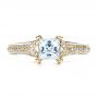 14k Yellow Gold 14k Yellow Gold Princess Cut Pave Engagement Ring - Top View -  1467 - Thumbnail