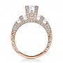 18k Rose Gold 18k Rose Gold Princess Cut Side Stones Engagement Ring - Vanna K - Front View -  100057 - Thumbnail
