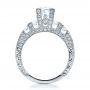 18k White Gold Princess Cut Side Stones Engagement Ring - Vanna K - Front View -  100057 - Thumbnail
