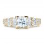 18k Yellow Gold 18k Yellow Gold Princess Cut Side Stones Engagement Ring - Vanna K - Top View -  100057 - Thumbnail