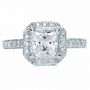  Platinum Platinum Princess Cut With Diamond Halo Engagement Ring - Top View -  169 - Thumbnail