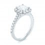 14k White Gold Princess Diamond Halo Engagement Ring - Three-Quarter View -  103996 - Thumbnail