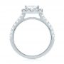 14k White Gold Princess Diamond Halo Engagement Ring - Front View -  103996 - Thumbnail
